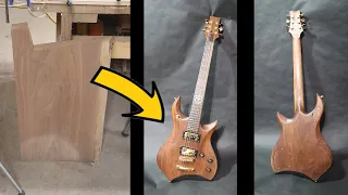 Making an Entire Guitar from One Piece of Wood - The Wyvern - Walnut [Full Build]