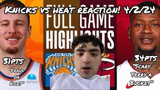 SCARY TERRY A BUCKET! KNICKS at HEAT | FULL GAME HIGHLIGHTS | April 2, 2024 | REACTION