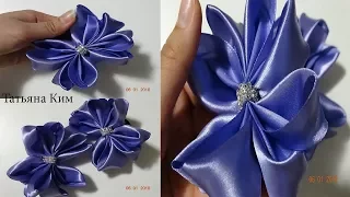 Бантики Канзаши за 5 минут/Банты из ленты 5 см/Bows Kanzashi in 5 minutes/Bows ribbon 5 cm