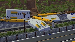 Landslide Derails BNSF Train in Minecraft Animation