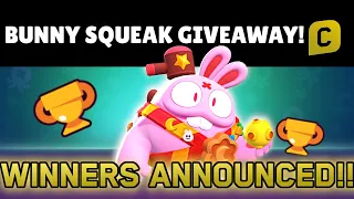 BUNNY SQUEAK GIVEAWAY - WINNERS ANNOUNCED!!