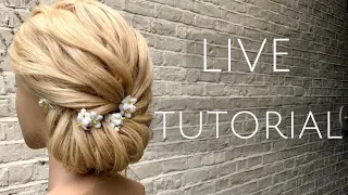 Live With Pam - Learn this gorgeous textured bridal updo - with secured flowers!