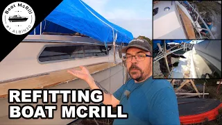 Boat deck repair 12: Fiberglassing the port deck repairs - Boat McRill DIY project