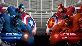 Hulk & Captain America (Blue) Vs Hulk & Captain America (Red) Fight | Marvel vs Capcom Infinite