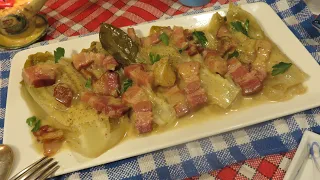 MY ENDIVES WITH CREAM AND LARDONS in a casserole dish - Mère Mitraille, what a delight! - TV treats