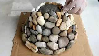 DIY stone flower pots easy at home | Project craft with pebbles | Amazing Ideas for your garden