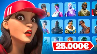 Je VOUS DÉVOILE mon CASIER à 25 000€ sur FORTNITE ! 😲 ( + de 1000 skins)