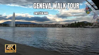 Geneve, Walk Tour🚶‍♂️ Windy Afternoon City🏙️, Switzerland