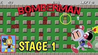 1990's Classic Game : Bomberman Gameplay Walkthrough Stage 1 (Android, iOS)