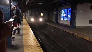 MTA NYC Subway R68 D train arriving at 59th Street-Columbus Circle (2/12/20) [1080p 60FPS]