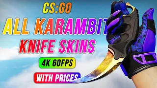 ALL Karambit Knives with Prices + Slow Motion Animations CS:GO - 4K 60FPS