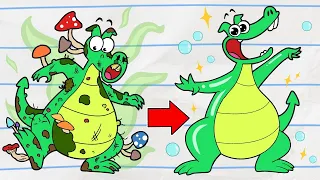 Dirty Dragon Bath Time | New! Boy & Dragon | Cartoons for Kids | WildBrain Bananas