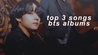 top 3 songs in each bts album