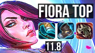 FIORA vs LEE SIN (TOP) | 75% winrate, 8 solo kills, Legendary, 12/3/7 | KR Master | v11.8