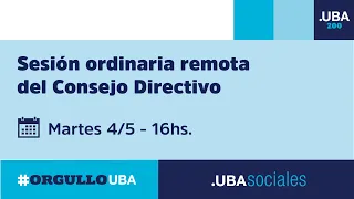 Sesión ordinaria remota del Consejo Directivo - 4 de Mayo 2021 - Sociales UBA