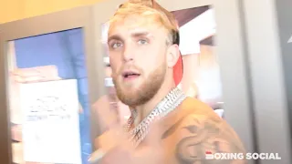 Jake Paul reacts to Tyron Woodley altercation after press conference, sings knockout song & MORE