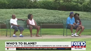 People react to Governor Ivey's comments on the COVID surge