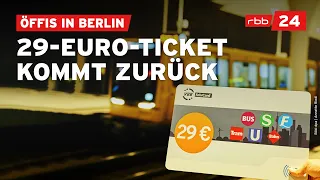 Berliner 29-Euro-Ticket kommt 2024 zurück