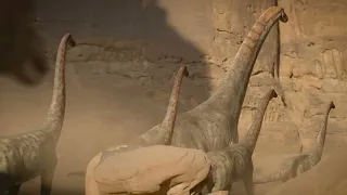 Tarbosaurus & Velociraptors hunting - [Prehistoric Planet] season 2