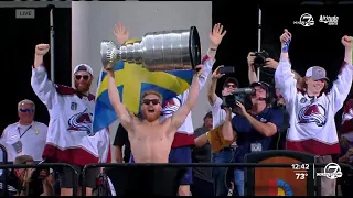 Gabriel Landeskog speaks at Avalanche victory parade