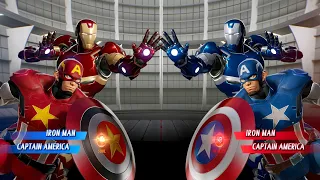 Iron Man & Captain America (Red) vs. Captain America & Iron Man (Blue) - Marvel vs Capcom Infinite
