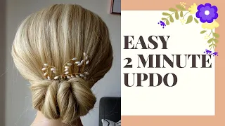 Easy 2 minute updo hair tutorial