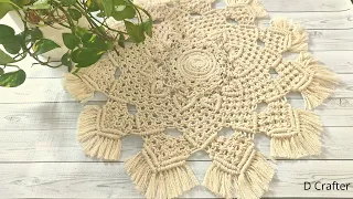 Macramé Round Tablecloth Tutorial |  Table Mat | Big Coasters |Macramé rug