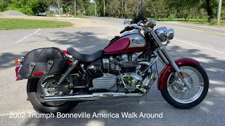 2002 Triumph Bonneville America Engine Engine sound and walk around