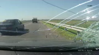 (Full video) Woman killed by brick through windshield