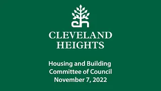 Cleveland Heights Housing and Building Committee November 7, 2022