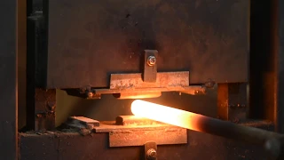 Drawing Out Steel for a Blade on a Hydraulic Forge Press