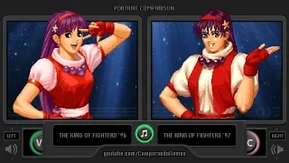Portrait Comparison of the King of Fighters '96 (KOF 96 vs KOF 97) Side by Side Comparison