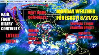 Monday forecast! 8/21/23 PEAK HURRICANE SEASON IN FULL FORCE! Heat dome continues.. 3 storms now!