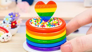 Amazing Rainbow Cake 🌈 Miniature Rainbow Cake Decorating Ideas | Satisfying Tiny Cakes