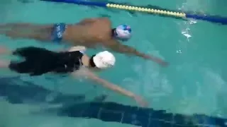 Michelle's TI swimming with Coach Shinji Takeuchi