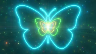 Beautiful Butterfly Neon Lights Tunnel Fast Abstract Glow Particles 4K TikTok Trend Background