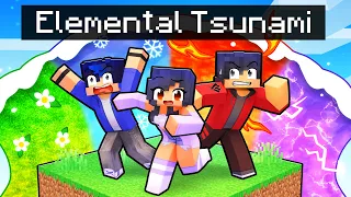 Trapped by an ELEMENTAL TSUNAMI In Minecraft!