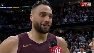 Max Strus interviewed after his incredible game-winner from beyond half-court vs. Mavericks