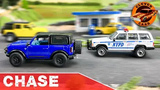 Diecast Police Cars Chase on Miniature Diorama [Stop Motion]