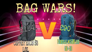 Bag Wars! Osprey Exos 58 vs Forclaz Mt500 Air 50+10 Bag Comparison.