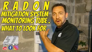 Radon mitigation system monitoring tube, what to look for