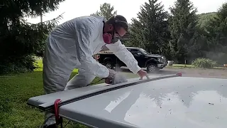 Cutting down a long bed fiberglass tonneau cover to fit a short bed F150 Cover