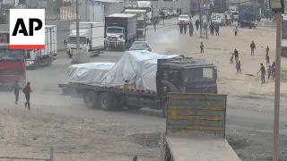 Gaza aid trucks enter through Rafah border crossing