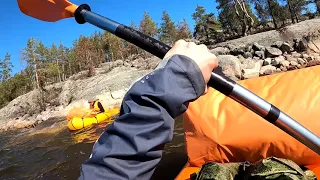 Ладога на пакрафтах в мае. Кузнечное.