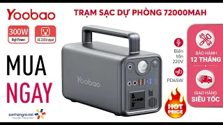 Trạm sạc dự phòng 72000mAh Yoobao EN300WLPD sạc nhanh PD65W/ Năng lượng mặt trời - Đầu ra 220V/300W