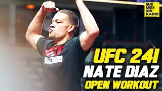 UFC 241: Nate Diaz Works Out, Smokes Joint With Fans!