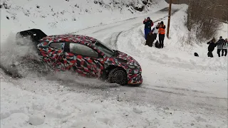 Test Rallye Monte Carlo 2022 Sébastien ogier Benjamin veillas Toyota WRC hybride 2022 Snow
