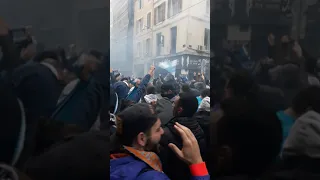 Grosse ambiance cortège rassemblement om psg