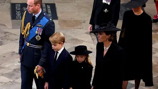 Royal Family Members Walk Behind Queen Elizabeth’s Coffin