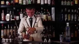 Third In Line, Erik Lorincz making his original cocktail with a Birdy 3P Shaker